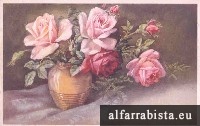 9 Postais Antigos - Flores