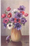 6 Postais Antigos - Flores