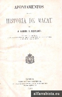 Apontamentos para a Hist�ria de Macau