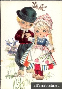 Postal Antigo - Meninos Holandeses