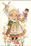 Postal Antigo - Menina Holandesa