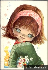 Postal Antigo - Menina